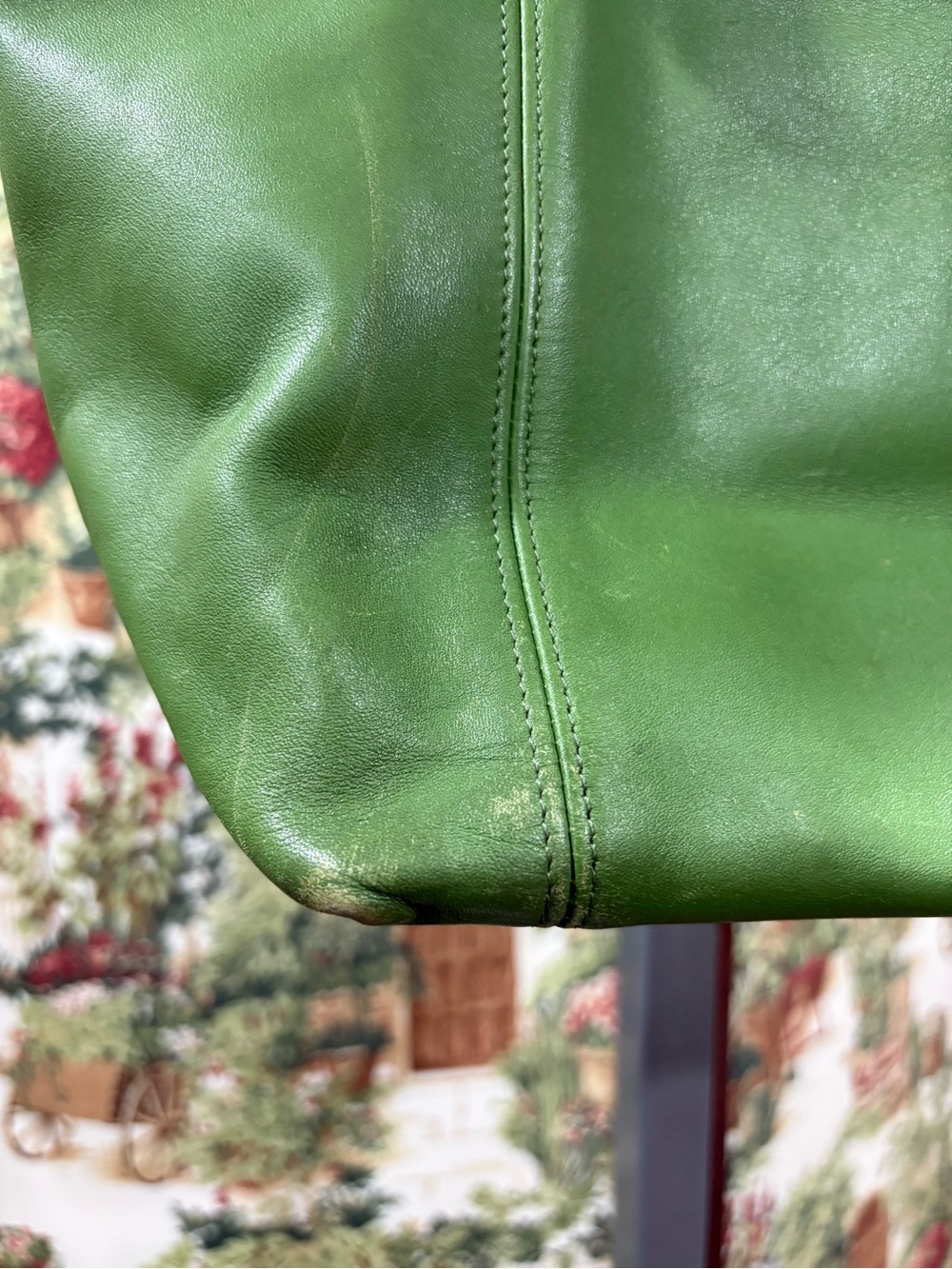 COACH VINTAGE WAVERLY LEATHER TOTE BAG 4133 LEAF GREEN - Picture 2 of 8